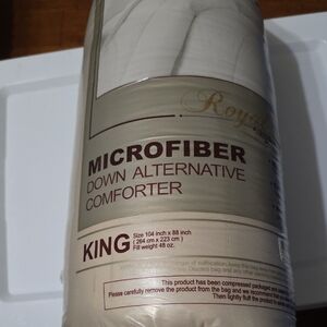 Royal Luxe King Microfiber Down Alternative Comforter 104x88 Inches Khaki Color